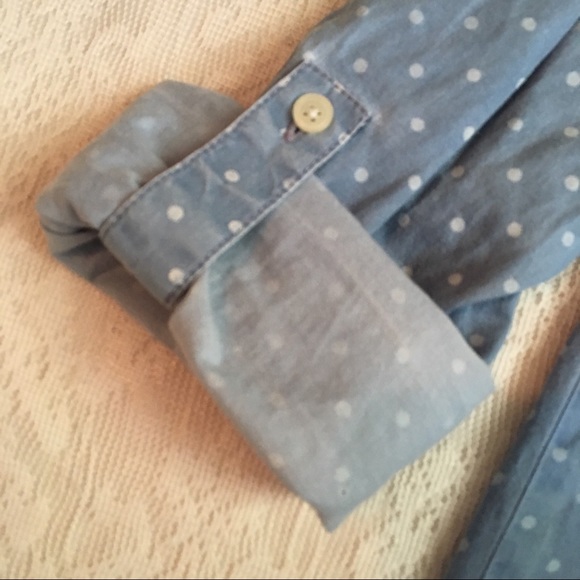 Loft oversized polka dot chambray shirt dress - Picture 5 of 8